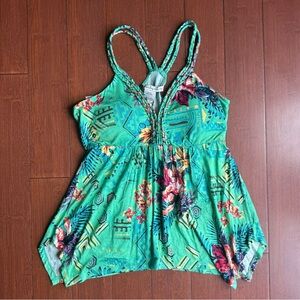 Floral Green Babydoll‎ Tank